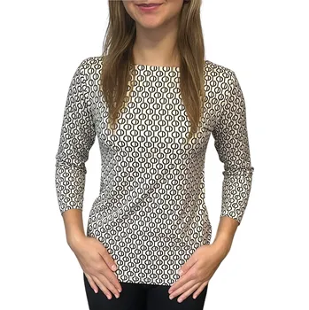 Dámská halenka Halenka UOMO & DONNA béžovo-černá lodičkový střih Velikosti Uomo a Donna: 42