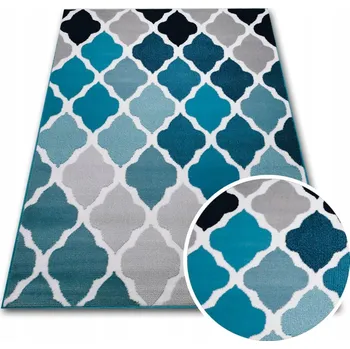 Koberec TYRKYSOVÝ KOBEREC 140X200 NEW IDEA 2942 AN13 JETEL MAROCKÝ VZOR DO OBÝVACÍHO POKOJE