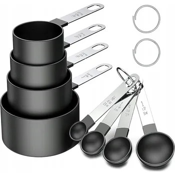 Příbor MIARKI KUCHENNE STALOWE ŁYŻKI ZESTAW 8x ŁYŻKI ODMĚRKY KUCHYŇSKÉ OCELOVÉ LŽÍCE SADA 8x MĚŘICÍ LŽIČKY POMŮCKY DO KUCHYNĚ