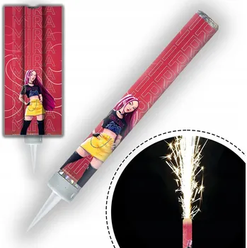 Dortová svíčka DORTOVÁ FONTÁNA DEMON HUNTERS LOVKYNĚ DÉMONŮ K-POP PRSKAVKA SVÍČKA 12cm