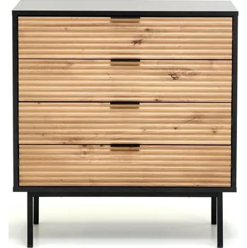 Komoda Komoda se zásuvkami Nihala dub artisan černá loftová 80 cm moderní do obýváku Intesi