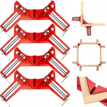 Truhlářská svěrka ÚHELNÍKOVÁ TRUHLÁŘSKÁ SVĚRKA 90° UCHYCENÍ 75 MM SVAŘOVACÍ SVĚRKA 4KS