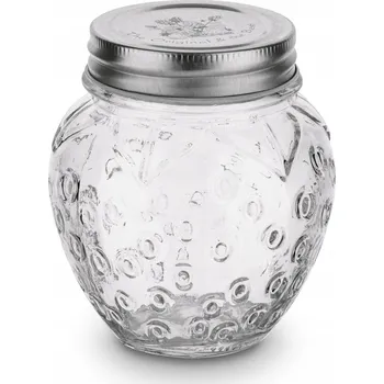 Skleněná sklenice s kovovým víčkem Tadar Truskawka 500 ml