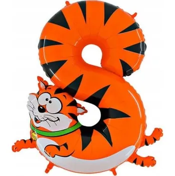 Fóliový balónek Grabo číslice 8, 102 cm (40"), oranžový