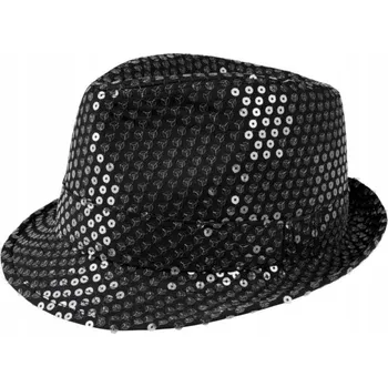 Klobouk SUPER Cekinový Klobouk Černý CC163