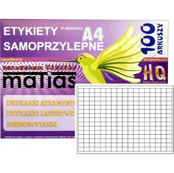Speciální papír Lesklé samolepicí etikety A4, 12 etiket na archu (12x18 mm)