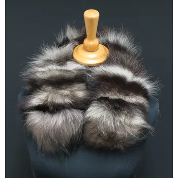 Špongr Kožešina lem / límec na kapuci z finského mývalovce MP22 MULTICOLOR PATCHWORK 50 cm