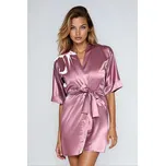 Saténový dámský župan 90 starorůžový M - Dárková krabička