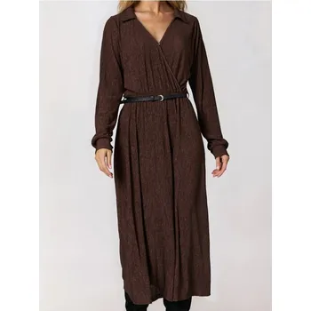 Dámské šaty Sinsay - Maxi šaty - hnědá - 947EY-88X - 947EY-88X-S