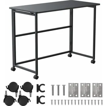 Zahradní stůl Maclean Skládací mobilní stůl MC-1250 B top 100x50 cm, max. 50 kg Černý