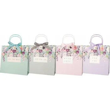 4x Dárková taška se stuhou a mašlí elegantní