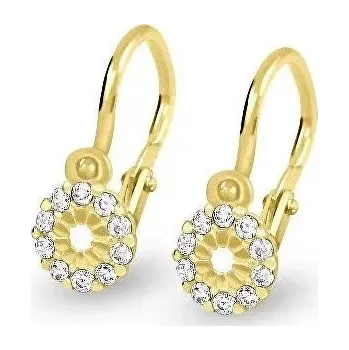 Náušnice Brilio Dětské náušnice ze žlutého zlata s krystaly 239 001 00516