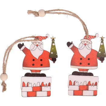 Vánoční ozdoba Závěsná ozdoba na stromeček Mikuláš na komín 2 ks