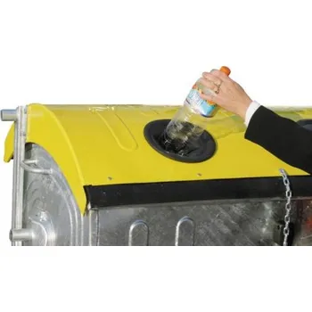 Popelnice Meva Kontejner žárově zinkovaný kovový 1100l - plast (2x kulatý otvor)