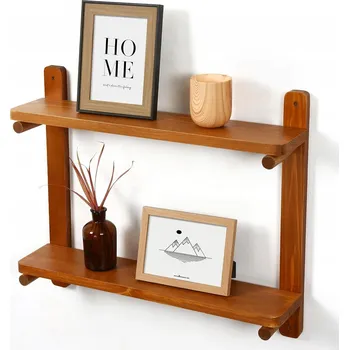 police Nástěnná police SUMGAR 24" se 2 patry z borovicového dřeva pro dekoraci domácnosti