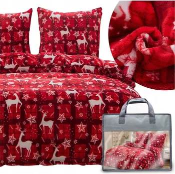 Povlečení POVLEČENÍ VÁNOČNÍ 160x200 3dílné mikrovlákno PLYŠOVÉ zimní medvídek MARTINO