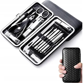 PROFESIONÁLNÍ SADA NA MANIKÚRU A PEDIKÚRU PRO PÉČI O NEHTY 20 DÍLŮ + POUZDRO