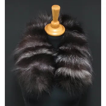 Špongr Kožešina lem / límec na kapuci z finského mývalovce MP21 MULTICOLOR PATCHWORK 60 cm