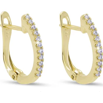 Náušnice Pozlacené oválné náušnice se zirkony 2612