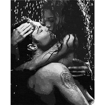 Obraz Obrázek k vymalování podle čísel Artnapi Polibky v dešti 40x50 cm