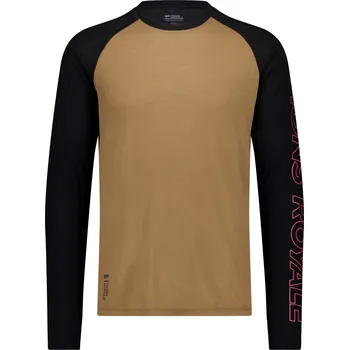 Pánské tričko triko MONS ROYALE TEMPLE MERINO LONG SLEEVE black / toffee Velikost: XL