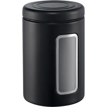 Dóza na potraviny Wesco Černá dóza s okénkem Classic Line 2l, ocel s práškovým nástřikem