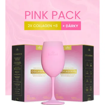 Kloubní výživa imuni Pink Pack-2x Collagen +8 a jako dárek stylová sklenička
