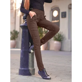 Dámské kalhoty NEYWER Dámské funkční elastické sportovní kalhoty hnědé EK723 Velikost: XS