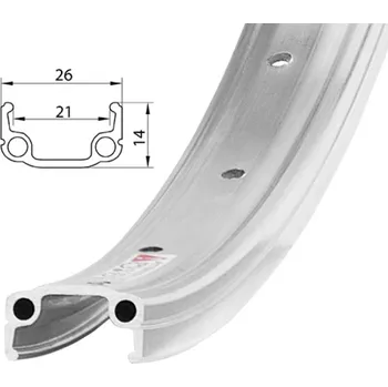 Komponent pro jízdní kolo Remerx RMX 20 "406x21 Natural 36 děr (Ráfek REMERX RMX 20 "406x21 Natural 36 děr)