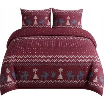 Povlečení Oboustranné vánoční Povlečení 140x200 + 2x 70x80 zimní s motivem Vánoc