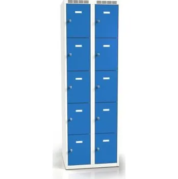 Šatní skříň Meva Šatní skříň s 10 schránkami - šedo/modrá