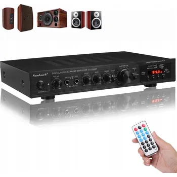 Hi-Fi Zesilovač 5.0 Bluetooth Zesilovač černý s FM rádiem