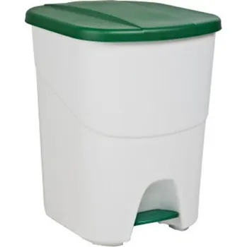 Odpadkový koš Meva Plastový odpadkový koš se zeleným víkem
