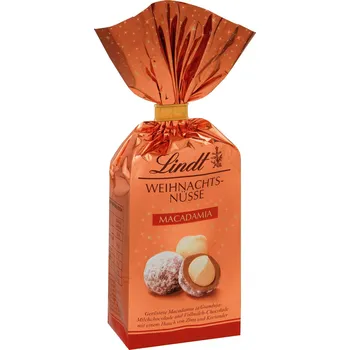 Sušená potravina Lindt vánoční Macadamia oříšky v čokoládě 100 g
