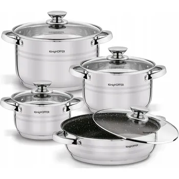 Sada nádobí Sada hrnců Konighoffer Bari Silver nerezová ocel 8 dílů