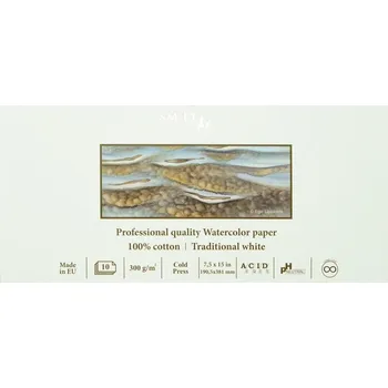 Blok SMLT Blok Traditional White pro Akvarel 190,5x381 mm, 300g/m2,10 listů