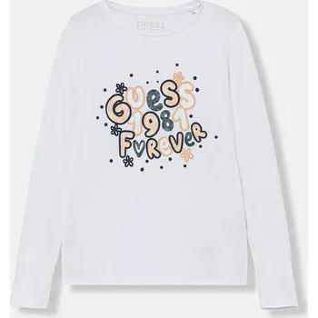 Dětská móda Dětské bavlněné tričko s dlouhým rukávem Guess K5BI09.J1314.9BYA bílá 00X, vel. 88-96