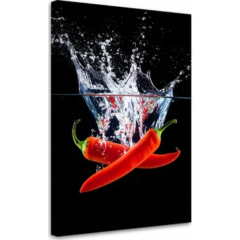 Obraz Obraz do kuchyně jídelny, Červené papričky ve vodě 40x60
