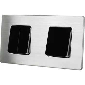 vypínač Spínač Jednopólový spínač, kartáčovaná Ocel černý plast