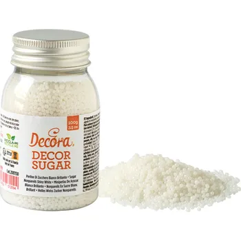 Jedlá dekorace na dort Kuličky - malé bílé 100 g Decora