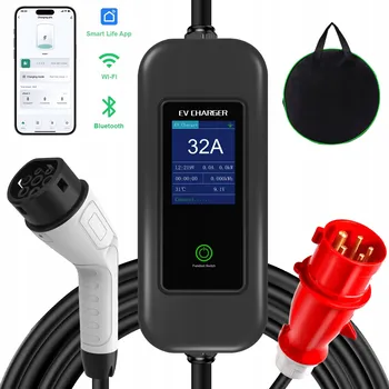 Nabíjecí stanice pro elektromobil Přenosná automobilová nabíječka EV 22 kW 32A 3fázová ODRA ELECTRONIC typ 2