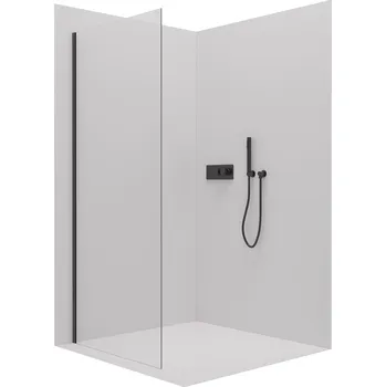 Cerano Sprchová zástěna pro dveře Lantono L/P, 8 mm, černá matná, transparentní sklo, 90x195 cm, jednodílná pevná, CER-431884