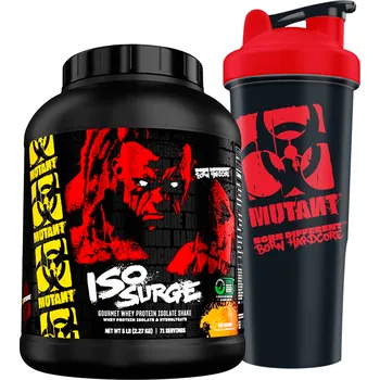 Protein Mutant ISO Surge 2270 g - PVL + Hardcore Shaker, Černý - 1000 ml. Příchuť: čokoládový milkshake