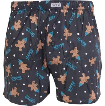 Boxerky Pánské trenýrky s potiskem perníčků Andrie PS5934 grafit velikost XXL-58/60