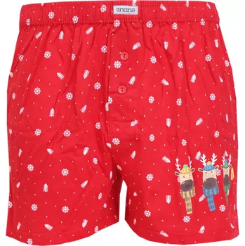 Boxerky Pánské trenýrky s potiskem vánočních sobíků Andrie PS5911 červené velikost XXL-58/60