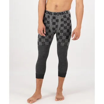 Pánské legíny legíny MONS ROYALE ASCENDER MERINO SEAMLESS LEGGING dried sage / black Velikost: L