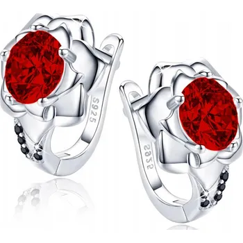 Náušnice STŘÍBRNÉ NÁUŠNICE 925 RŮŽE PRO ŽENU, RHODIOVANÉ