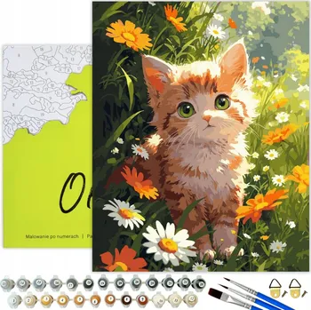 MALOVÁNÍ PODLE ČÍSEL Kočka Obrázky k Malování S RÁMEM Pro Děti 40x50 OhArt