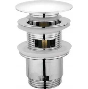 Sifon Zátka s přepadem klik-klak kulatý duro bílá