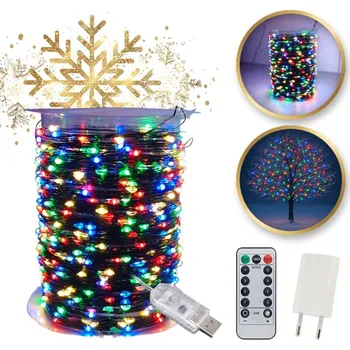 Vánoce Vánoční světelný řetěz 500 LED USB, multicolor, 50 m